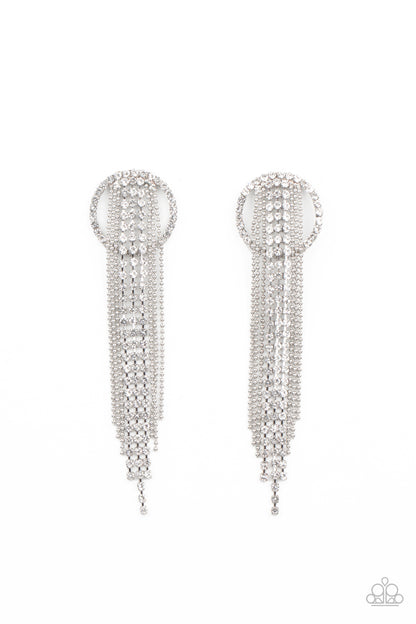 Dazzle by Default - White - Paparazzi Earrings