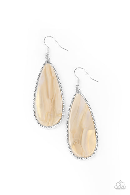 Ethereal Eloquence - White Fish Hook Earrings