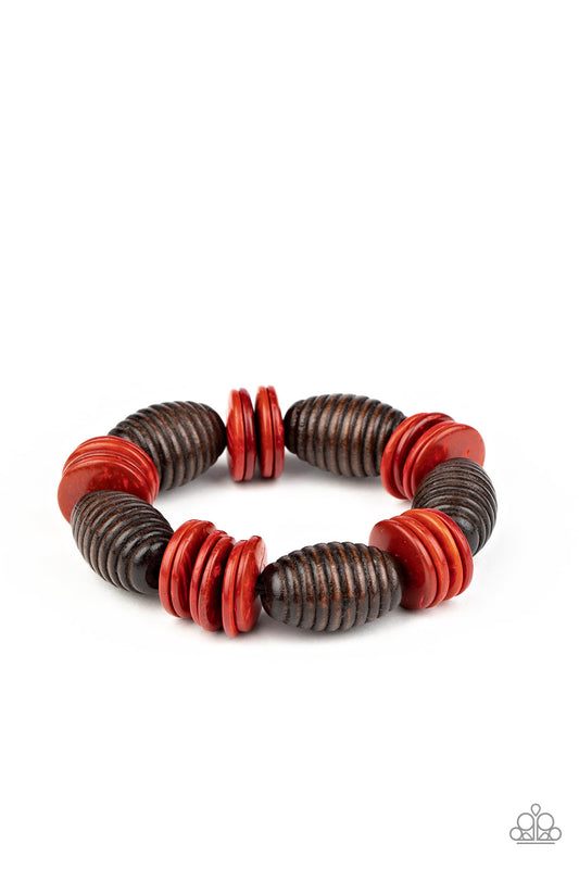 Caribbean Castaway - Red - Paparazzi Bracelet