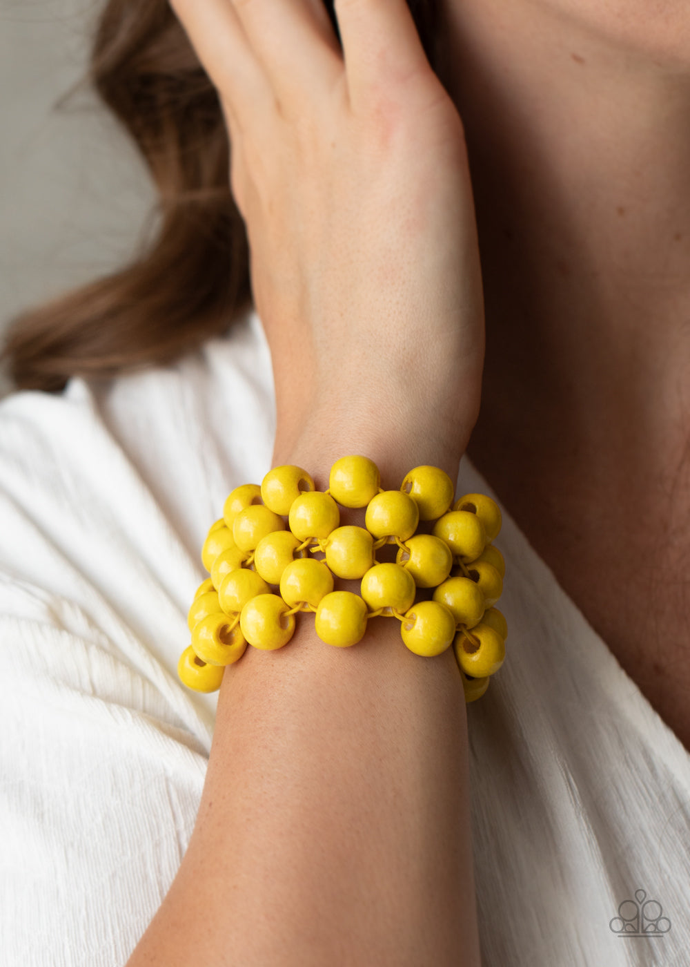 Tiki Tropicana - Yellow Wood Bracelet (6/16/2021)
