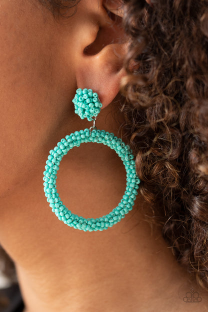 Be All You Can Bead - Blue - Paparazzi Earrings