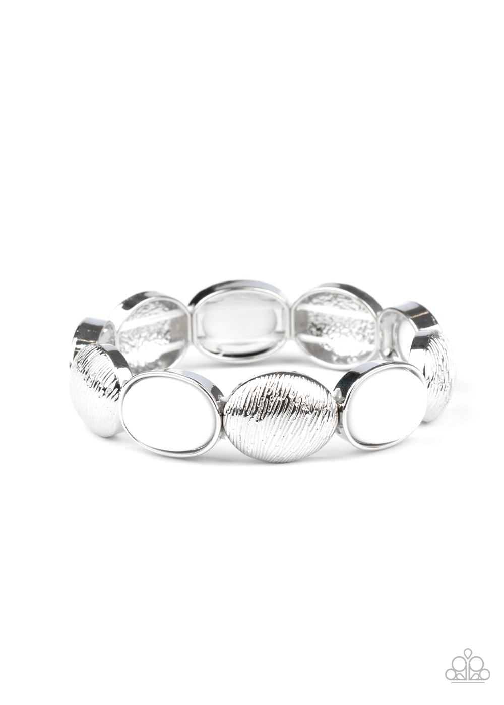 Decadently Dewy - White - Paparazzi Bracelet