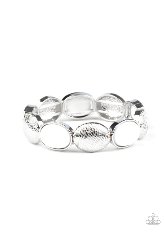 Decadently Dewy - White - Paparazzi Bracelet