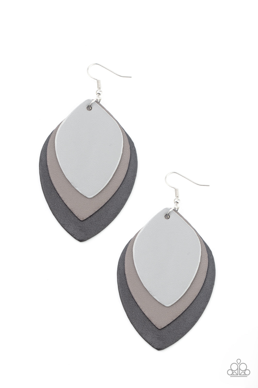 Light as a LEATHER - Black - Paparazzi Earrings