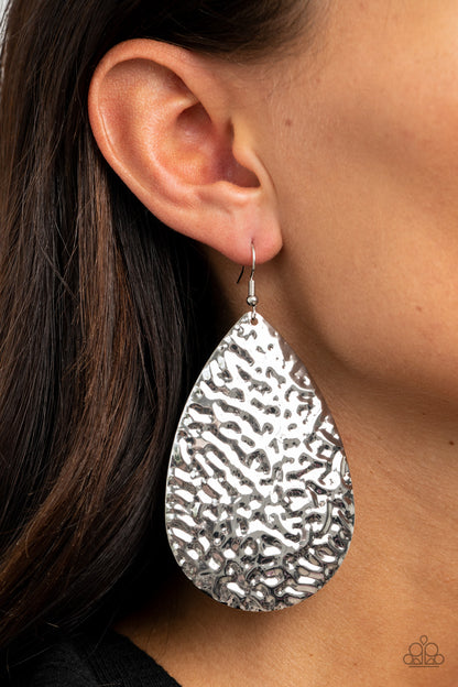 Metallic Mirrors - Silver Fish Hook Earrings