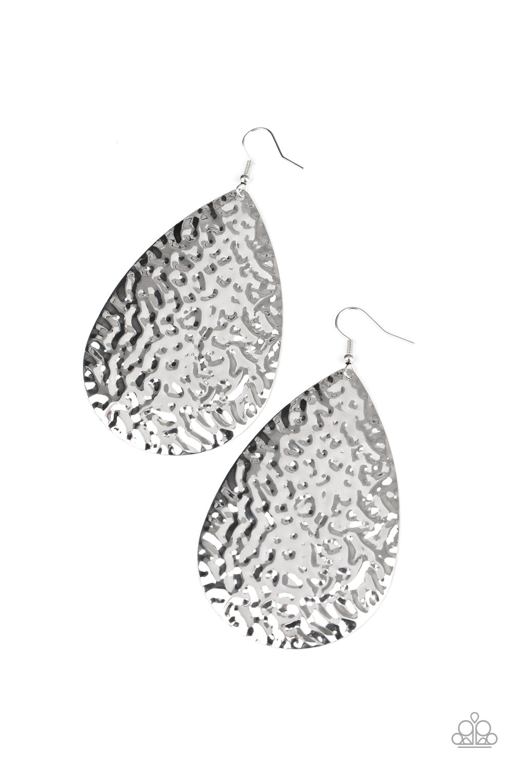 Metallic Mirrors - Silver Fish Hook Earrings