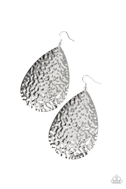Metallic Mirrors - Silver Fish Hook Earrings