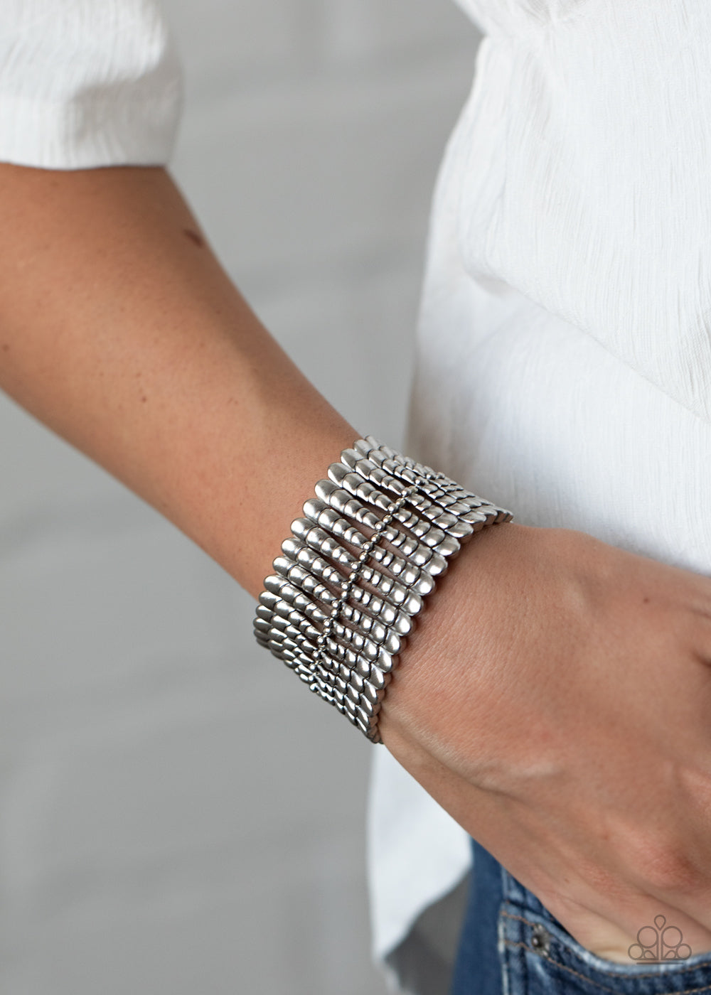 Level The Field - Silver Stretch Bracelet