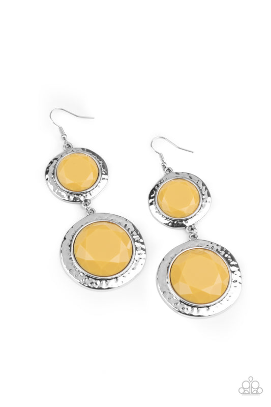 Thrift Shop Stop - Yellow Fish Hook Earrings