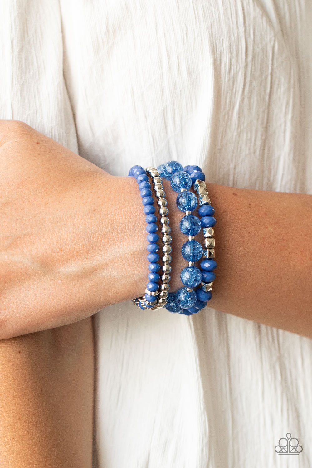 Layered Luster - Blue - Paparazzi Bracelet