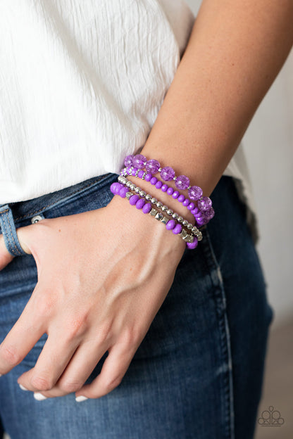 Layered Luster - Purple - Paparazzi  Bracelet