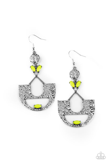 Modern Day Mecca - Yellow Fish Hook Earrings