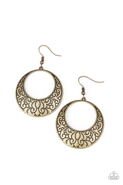 Secret Groves - Brass - Paparazzi Earrings