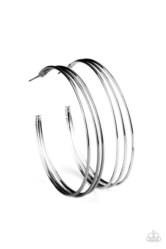 Rimmed Radiance - Black - Paparazzi  Earrings