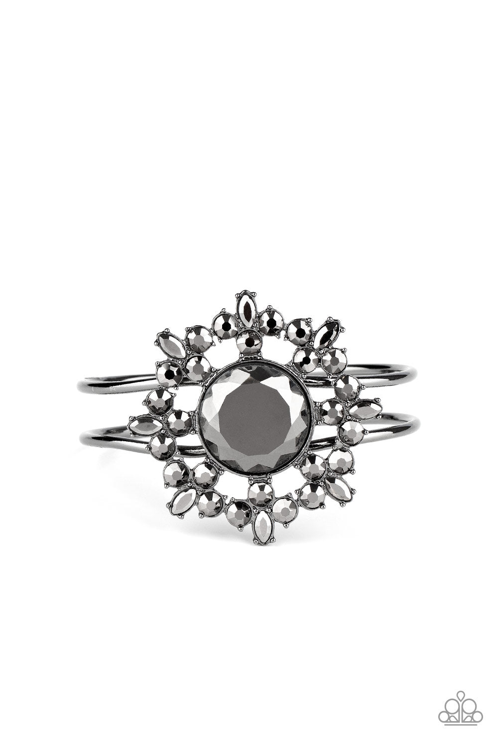 Elaborate Elegance - Black Hinged Bracelet