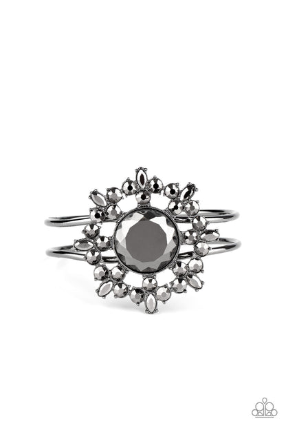 Elaborate Elegance - Black Hinged Bracelet