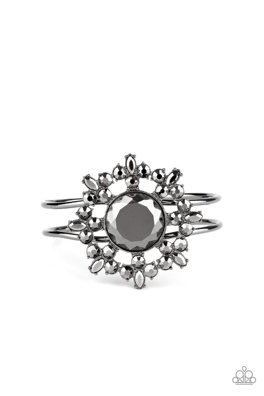 Elaborate Elegance - Black Hinged Bracelet