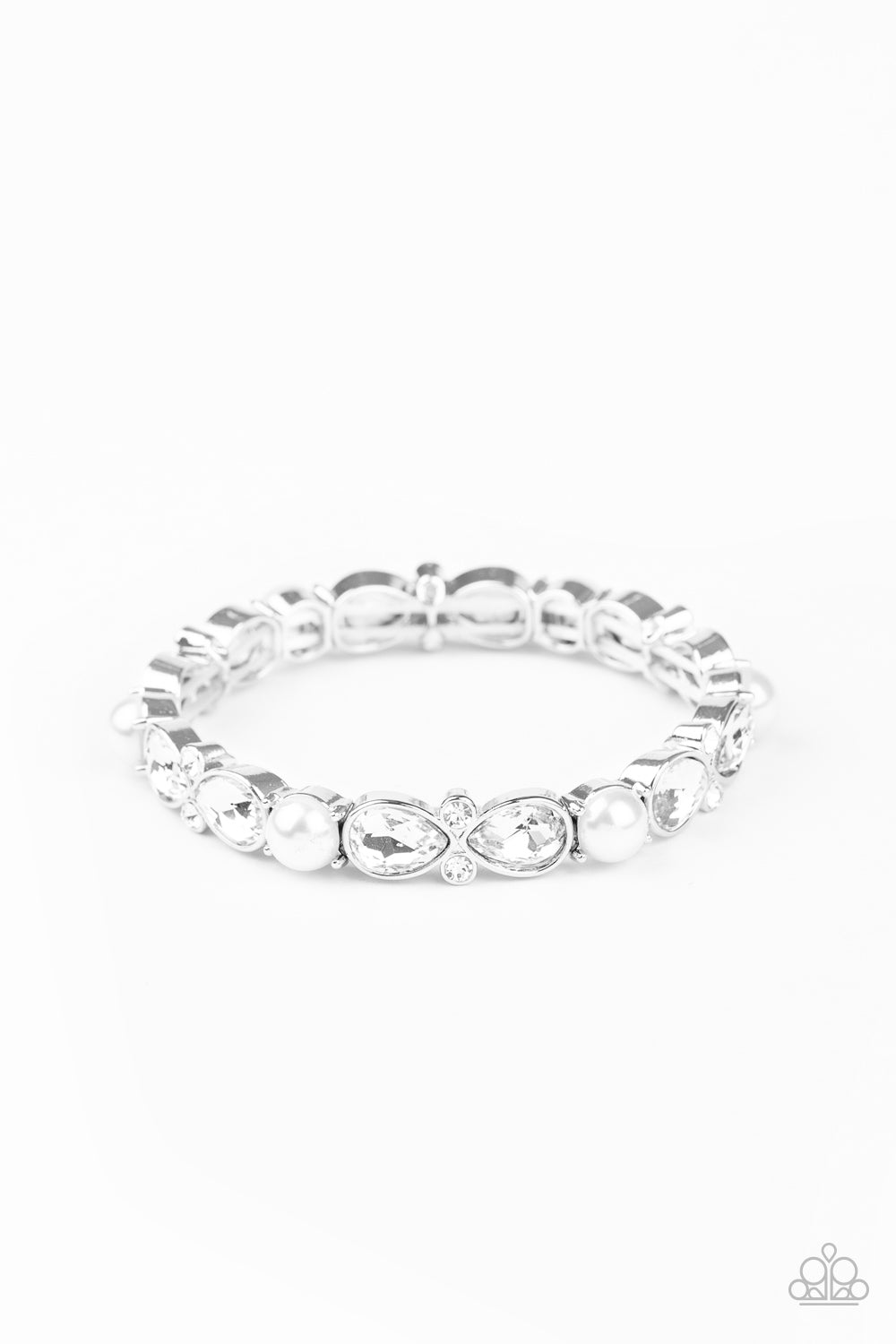 Frosted Finery - White - Paparazzi Bracelet