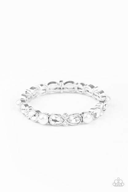 Frosted Finery - White - Paparazzi Bracelet