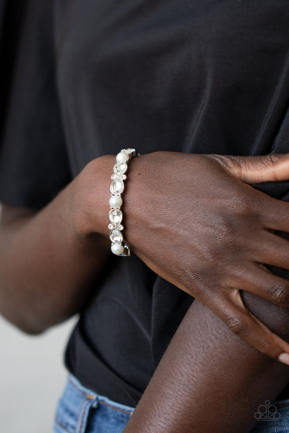 Frosted Finery - White - Paparazzi Bracelet