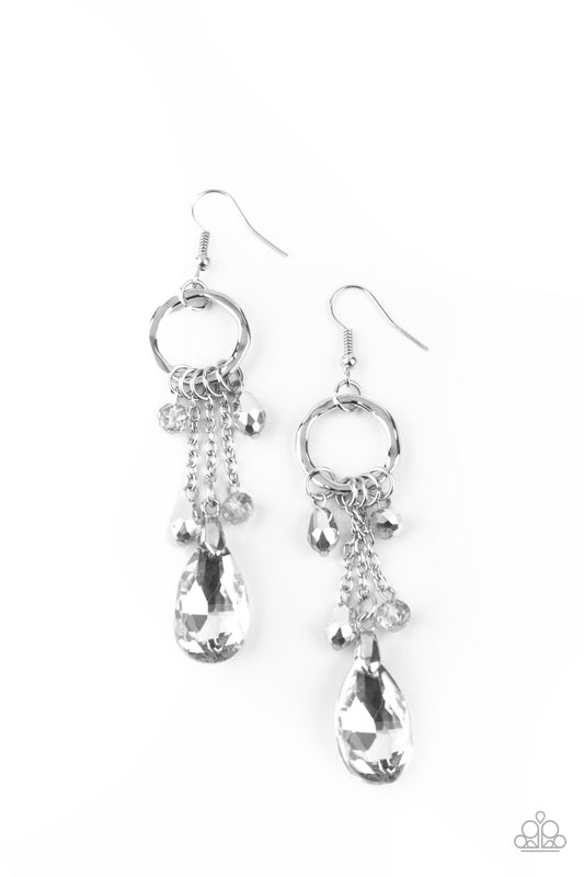 Glammed Up Goddess - Silver Fish Hook Earrings