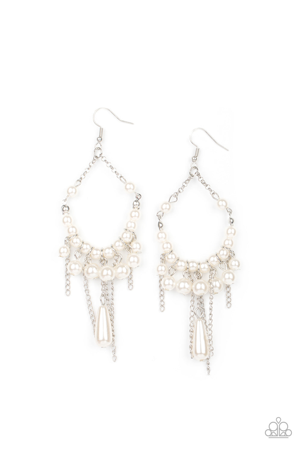 Party Planner Posh - White Fish Hook Earrings
