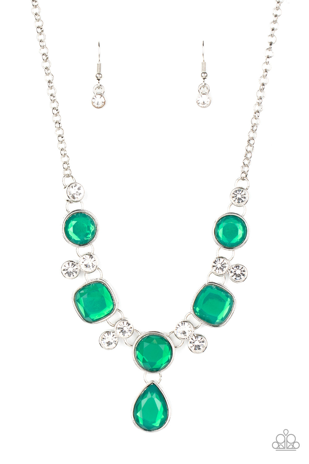 Crystal Cosmos - Green Necklace