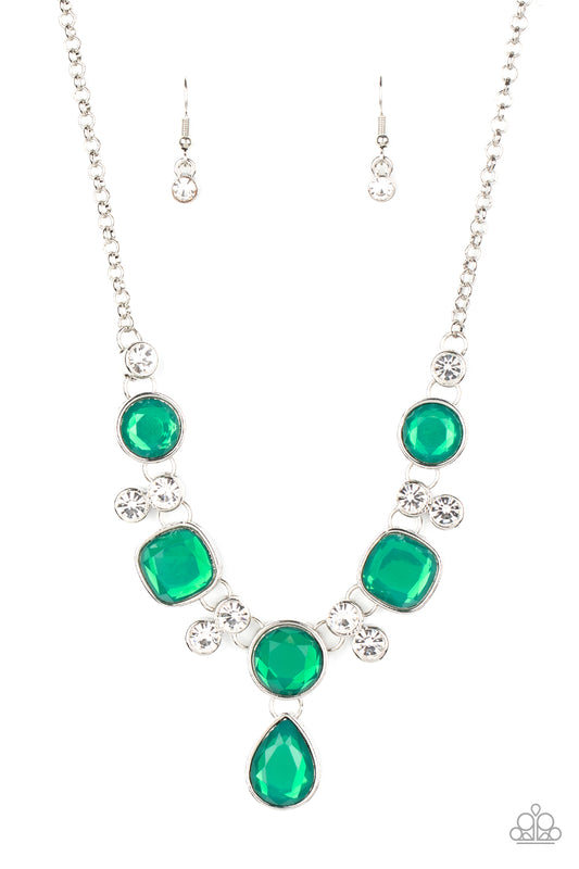 Crystal Cosmos - Green Necklace