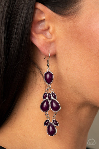 Superstar Social - Purple Fish Hook Earrings