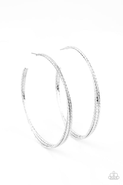Watch and Learn - Silver - Paparazzi Earrings