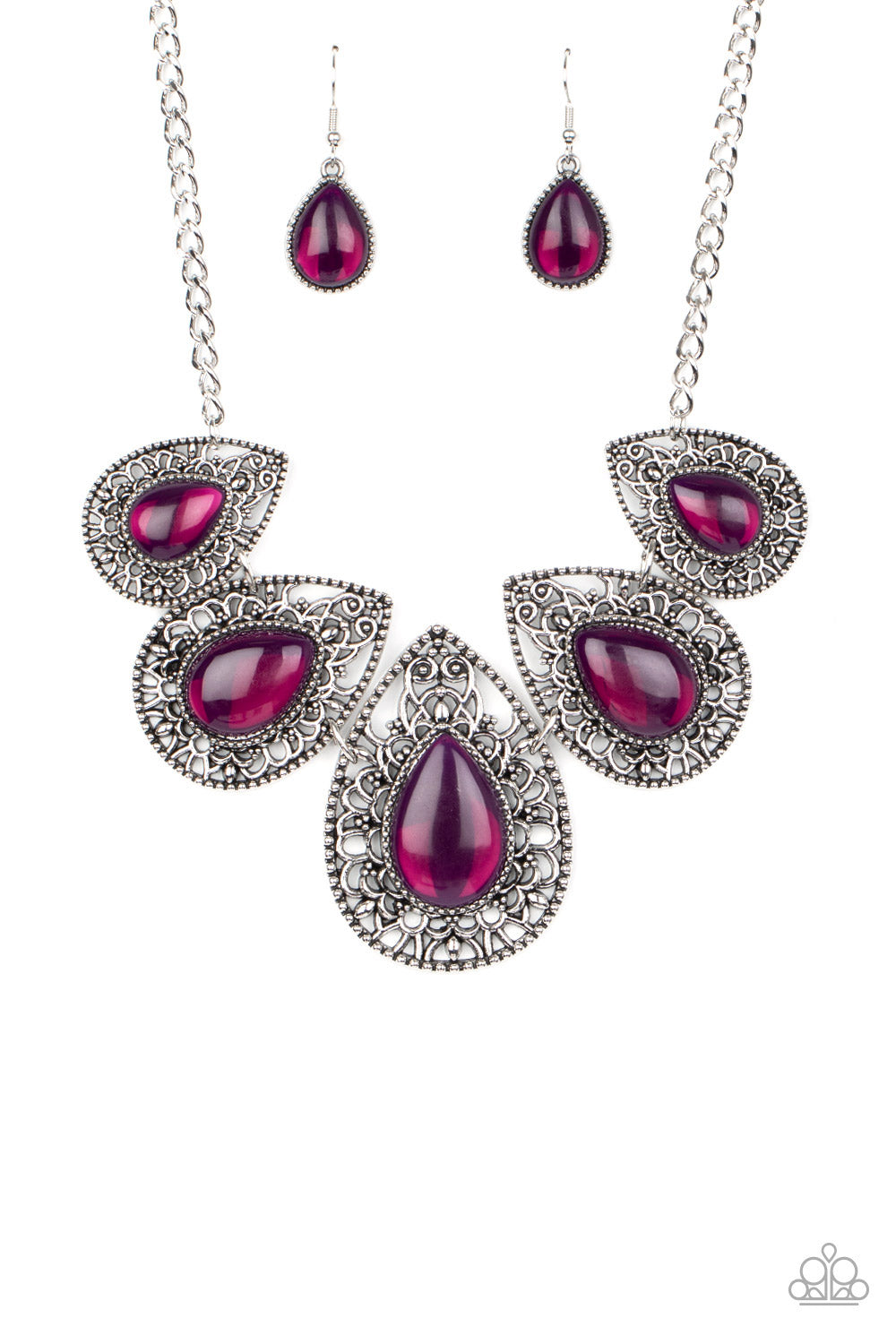 Opal Auras - Purple - Paparazzi Necklace