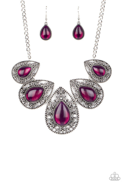 Opal Auras - Purple - Paparazzi Necklace