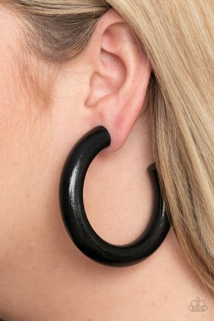 I WOOD Walk 500 Miles - Black - Paparazzi Earrings