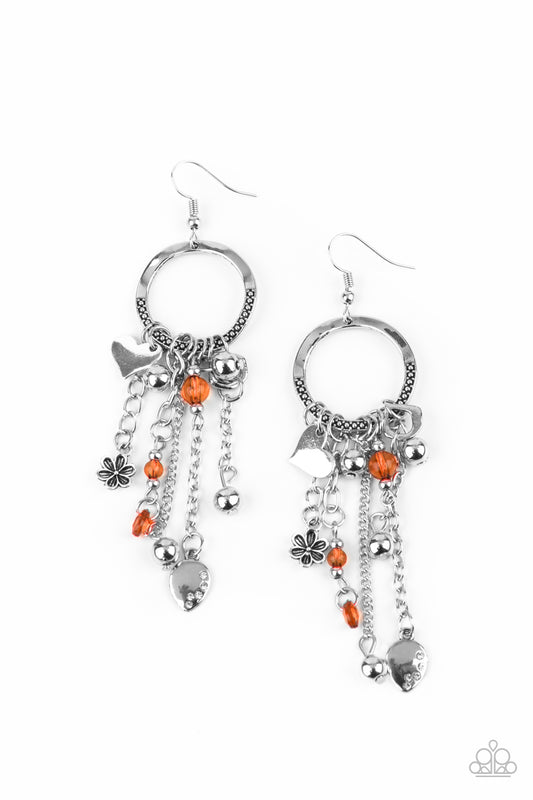 Charm School - Orange Fish Hook Earrings