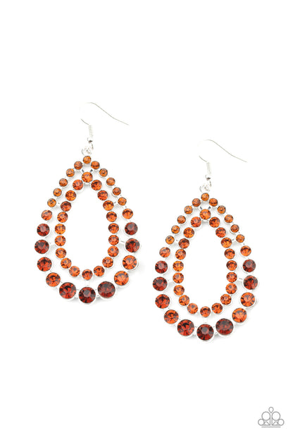 Glacial Glaze - Brown - Paparazzi  Earrings