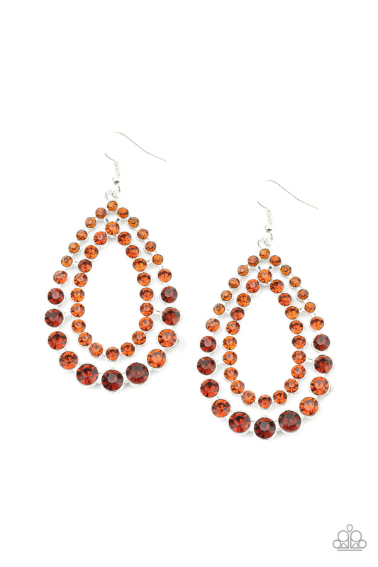Glacial Glaze - Brown - Paparazzi  Earrings