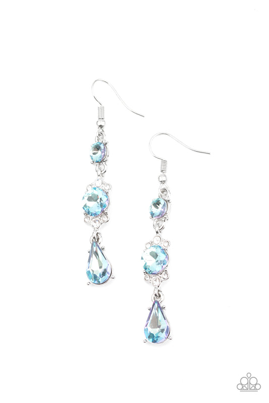 Outstanding Opulence - Blue Fish Hook Earrings