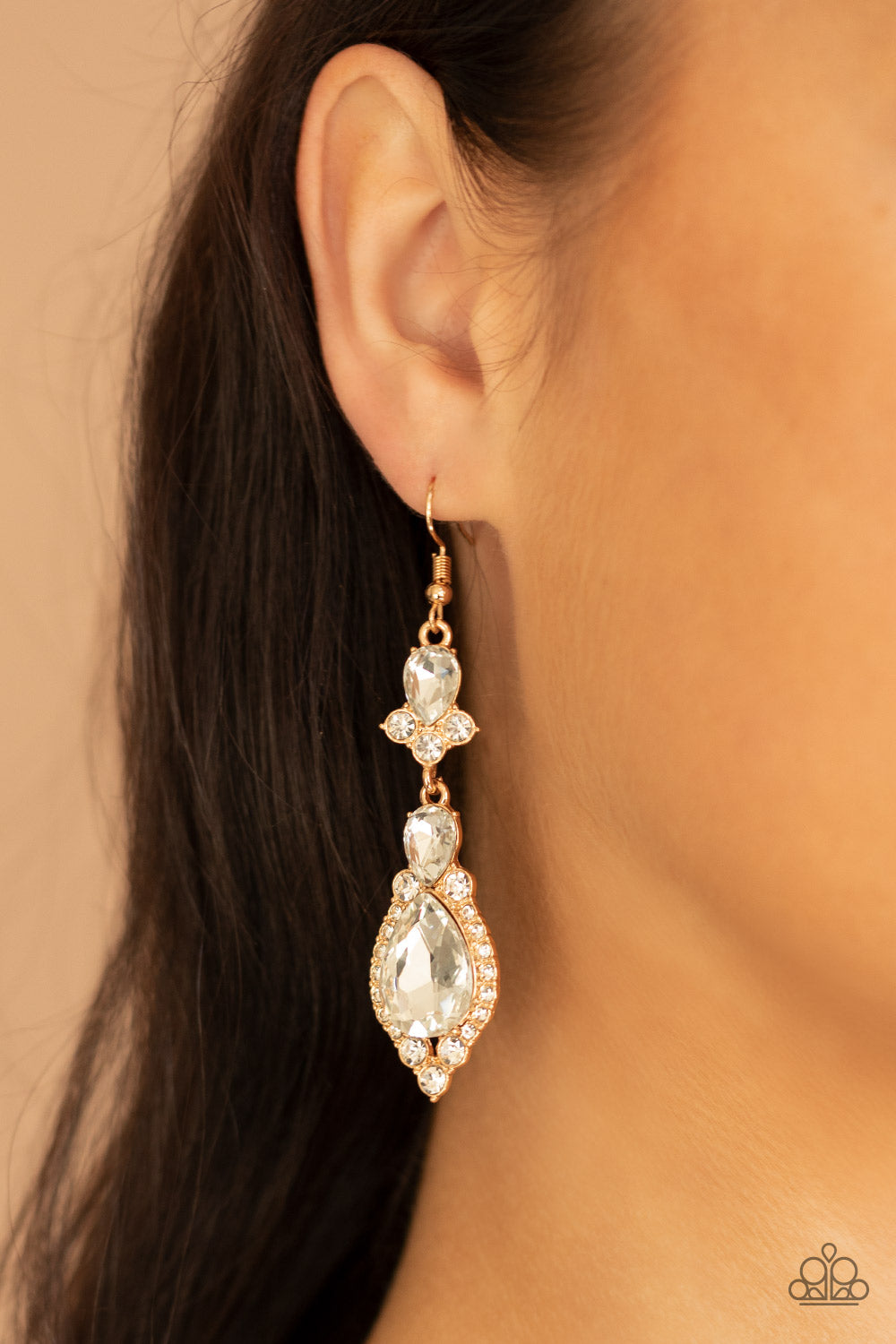 Fully Flauntable - Gold - Paparazzi Earrings