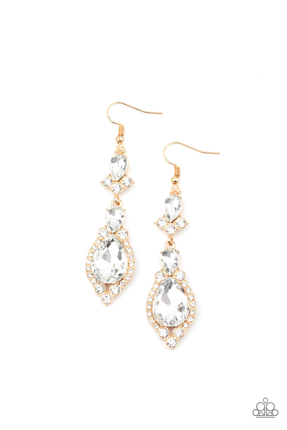 Fully Flauntable - Gold - Paparazzi Earrings