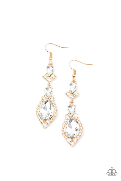 Fully Flauntable - Gold - Paparazzi Earrings