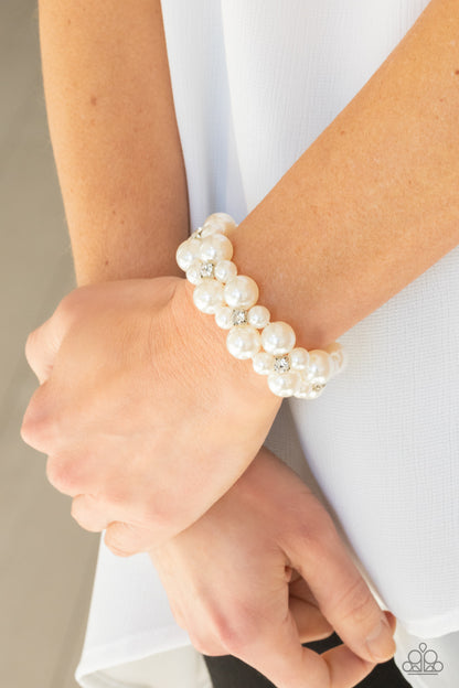 Flirt Alert - White Bracelet - Paparazzi Bracelet