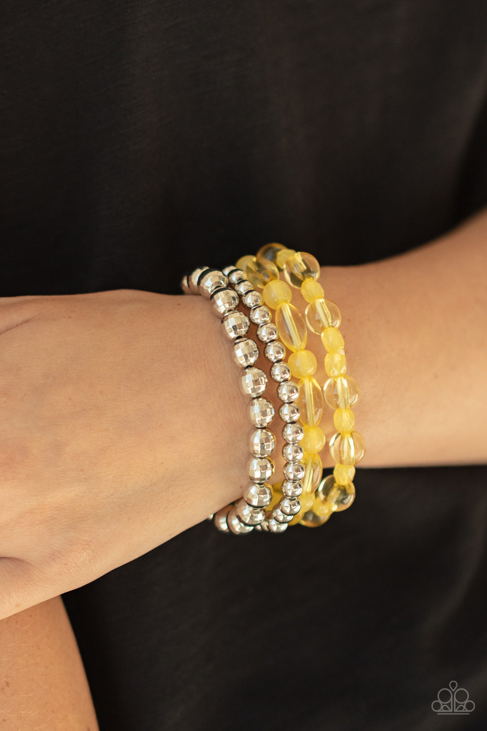 Delightfully Disco - Yellow - Paparazzi Bracelet