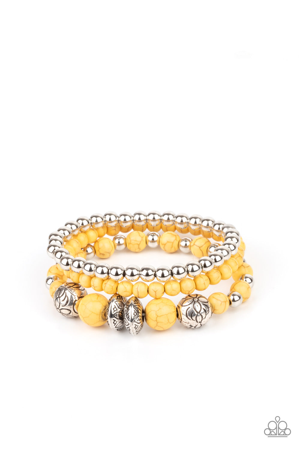 Desert Blossom - Yellow - Paparazzi Bracelet