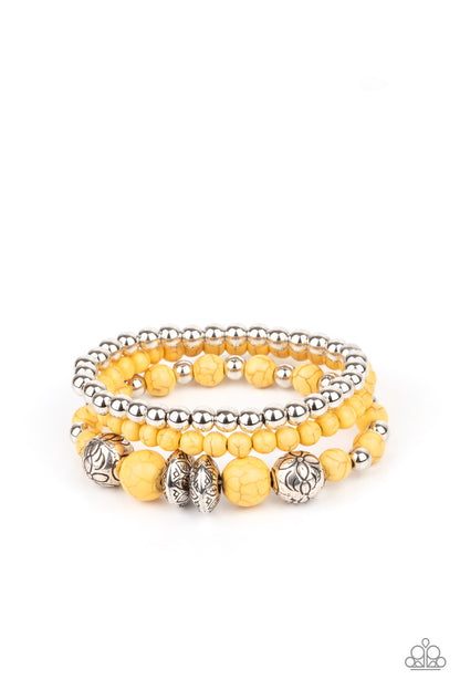 Desert Blossom - Yellow - Paparazzi Bracelet