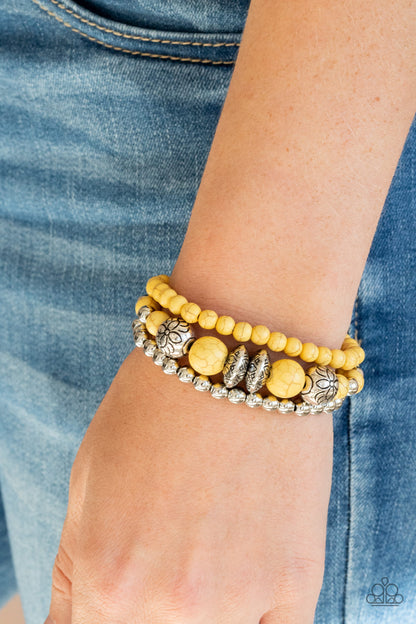 Desert Blossom - Yellow - Paparazzi Bracelet