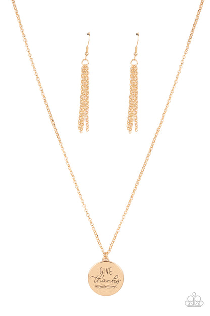 Give Thanks - Gold - Paparazzi Necklace