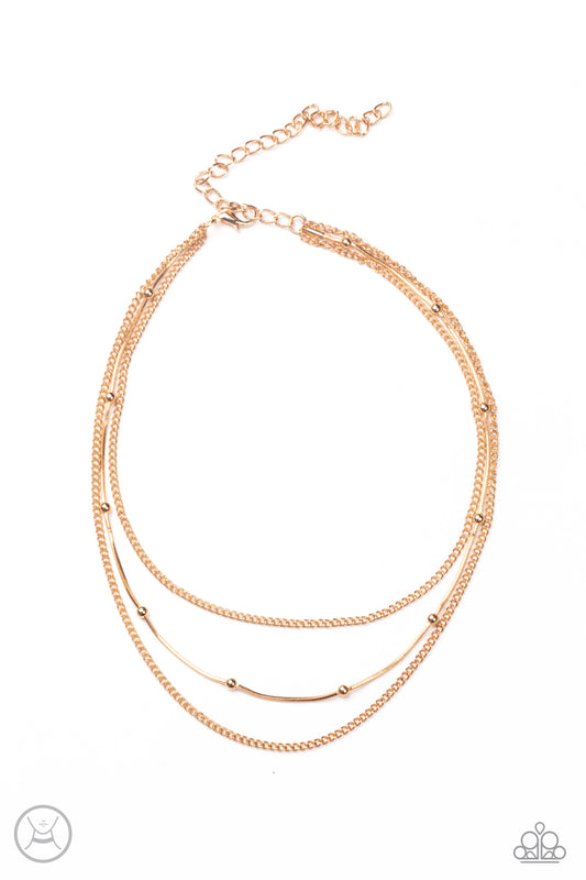 Subtly Stunning - Gold - Paparazzi Necklace