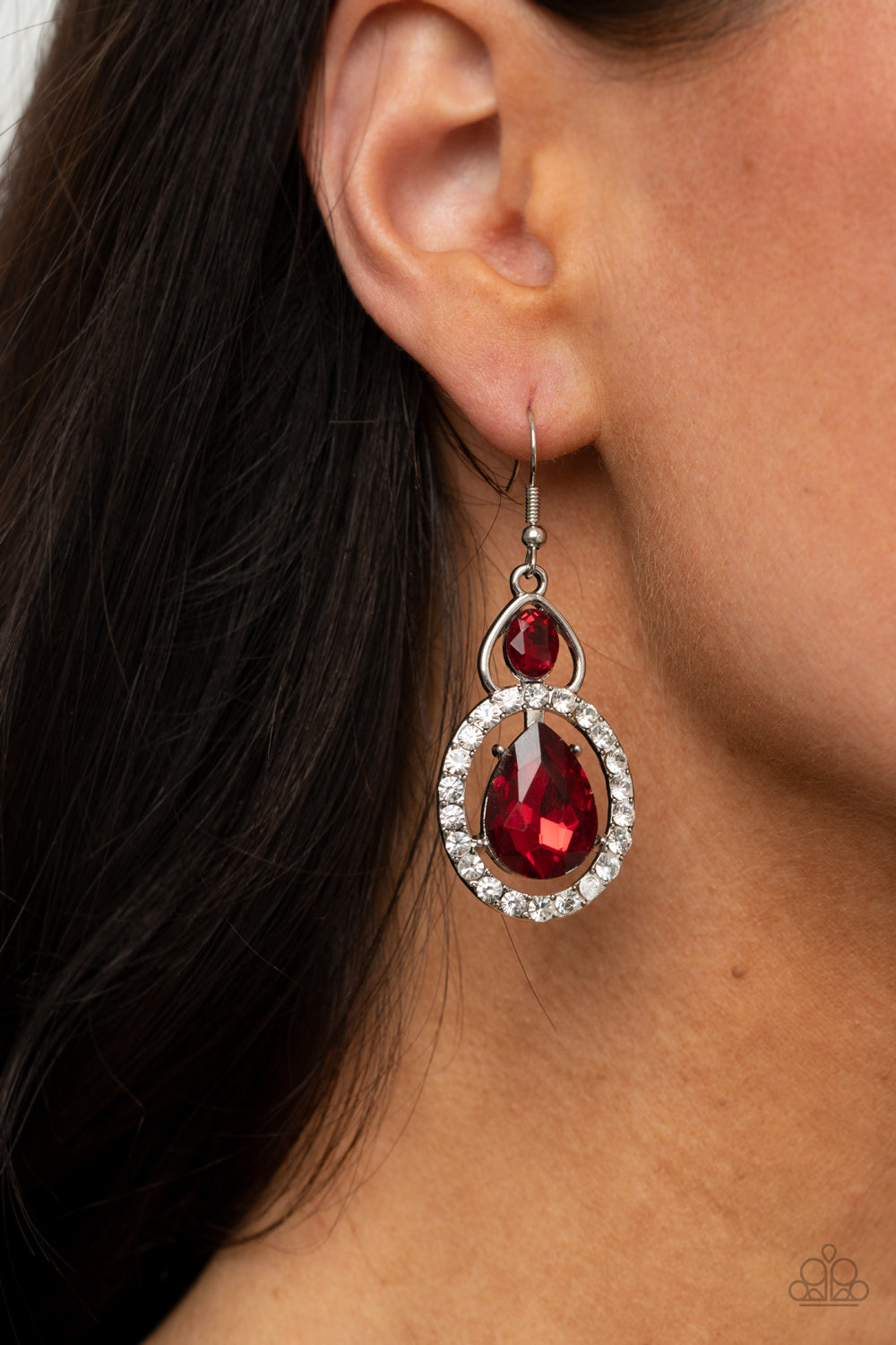 Double The Drama - Red Fish Hook Earrings