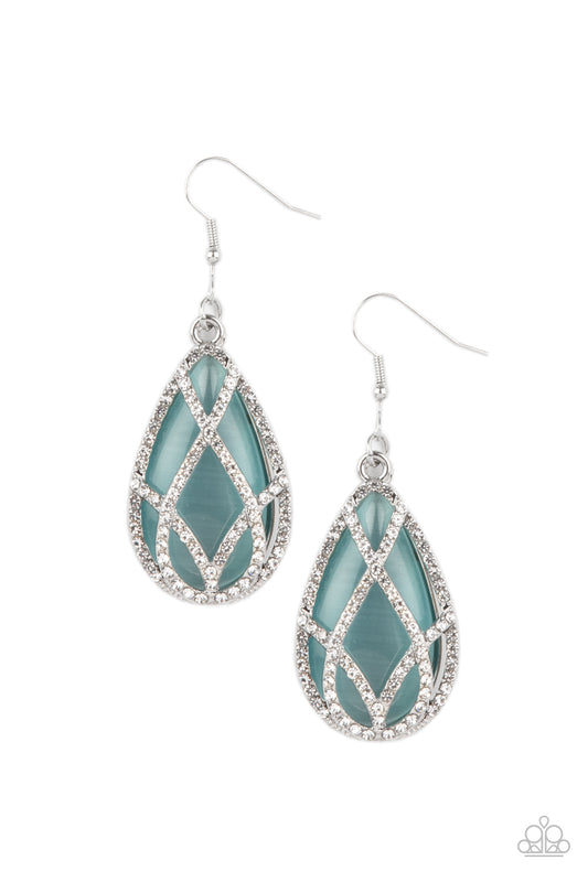 Crawling With Couture - Blue Fish Hook Earrings