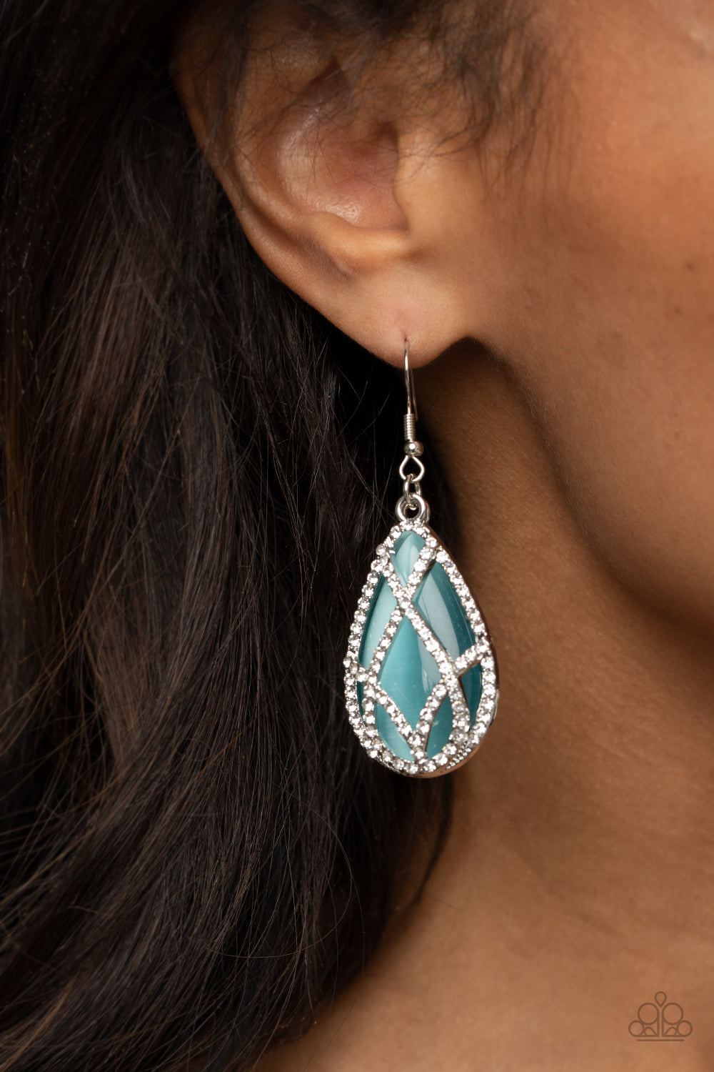 Crawling With Couture - Blue Fish Hook Earrings